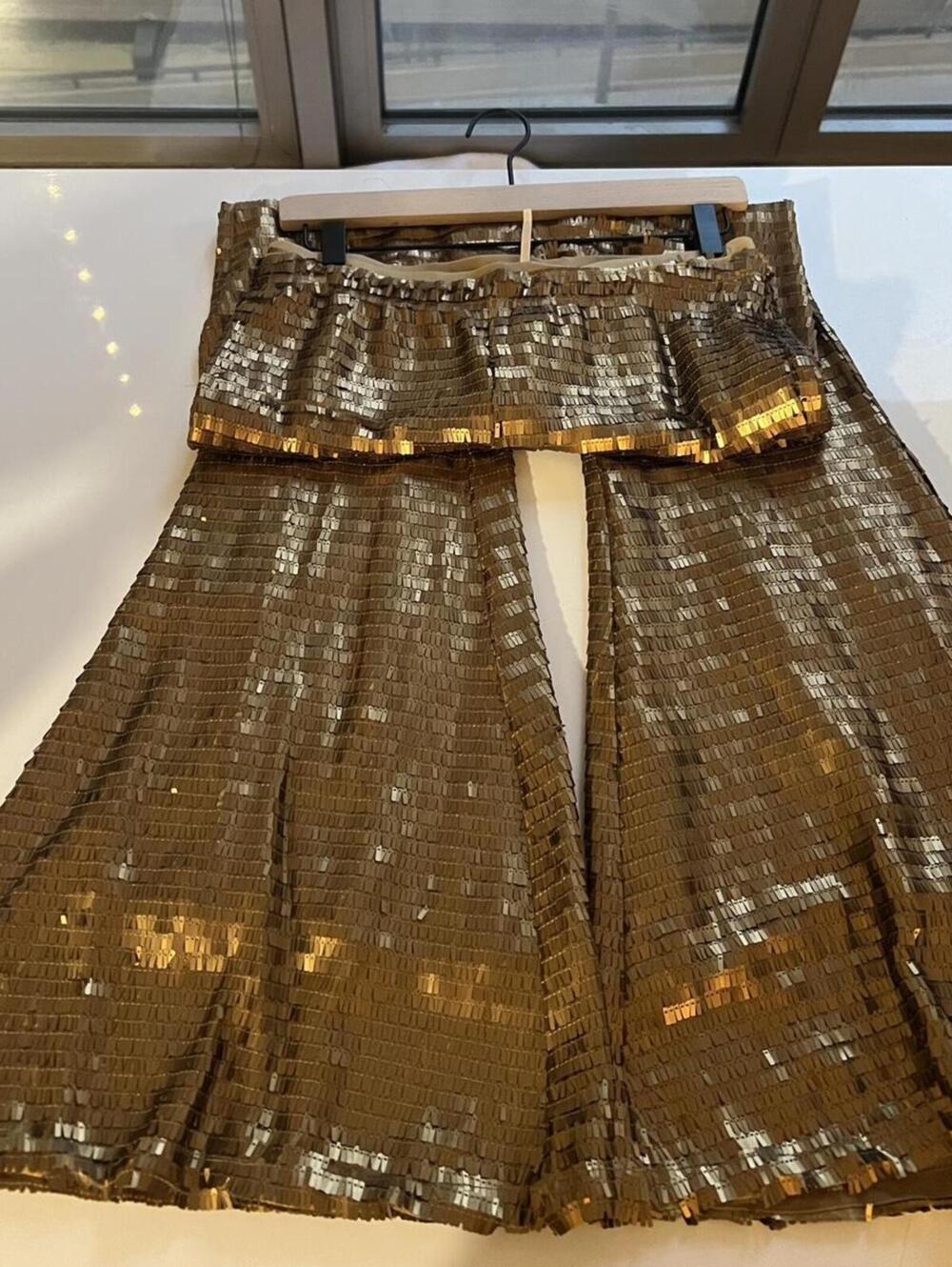 Free People Women's Gold Trousers - Picture 6 of 7